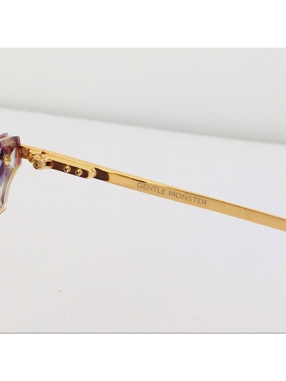 Gentle Monster Core 612 PD4 Clubmaster Gold Metal & Acetate Sunglasses - Picture 5 of 6